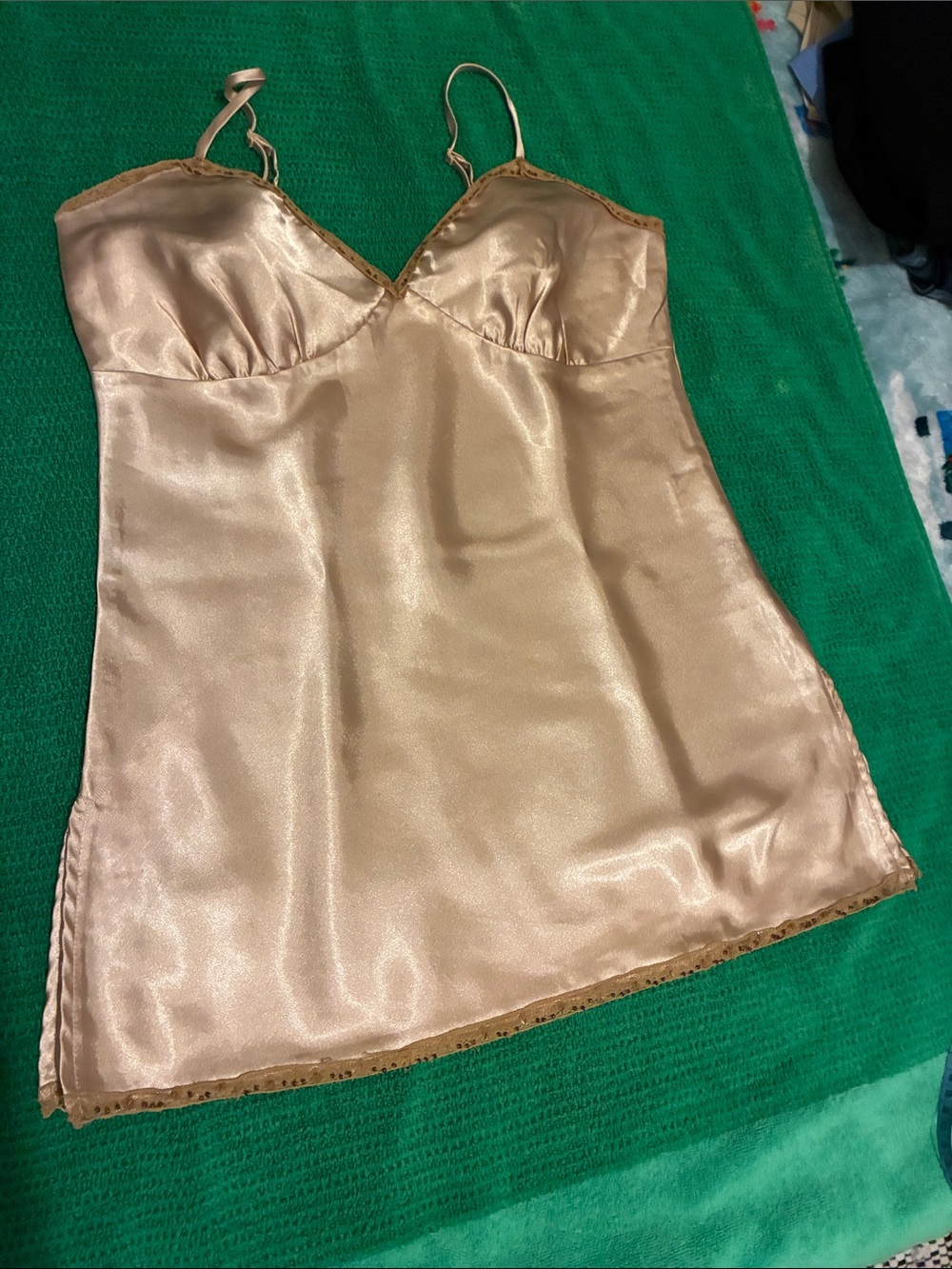 Xhilaration Satin Slip Chemise in Champagne Gold